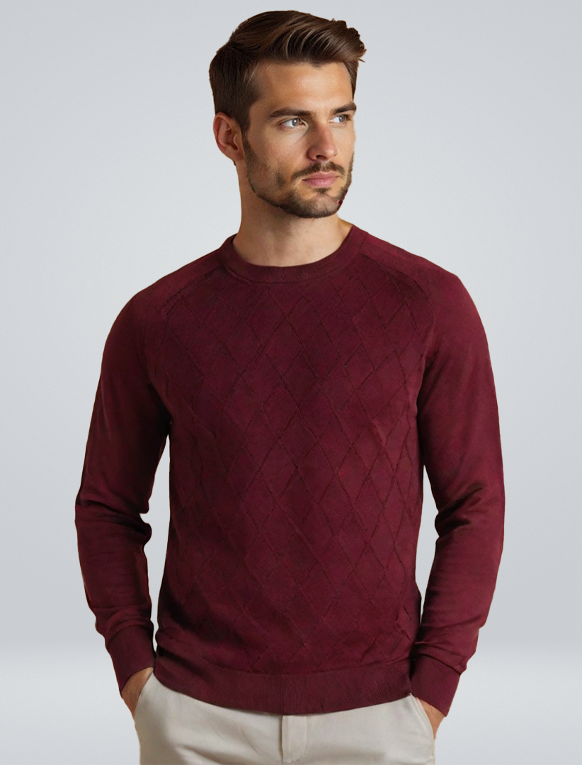 | Sweater with Diamond Pattern