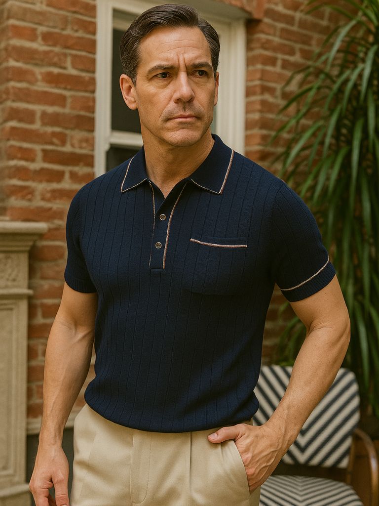 Old Money Knit Polo Shirt - Cross & Crown