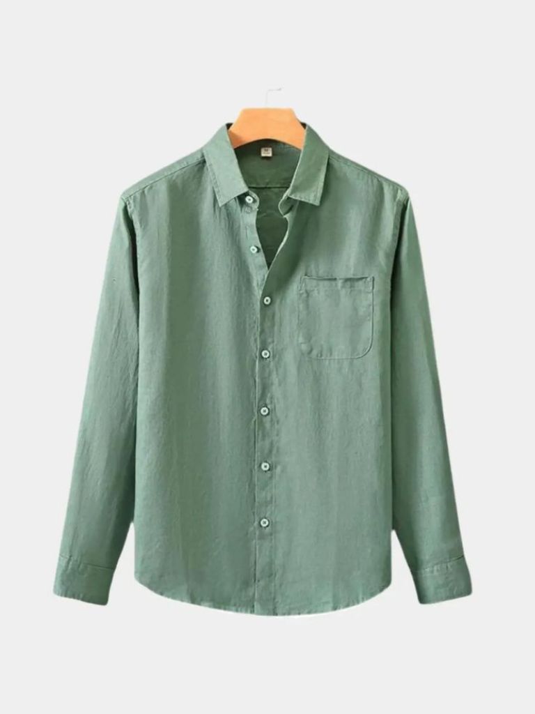 Long Sleeve Essential Linen Shirt - Cross & Crown