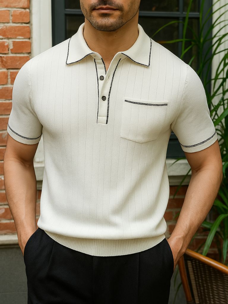 Old Money Knit Polo Shirt - Cross & Crown