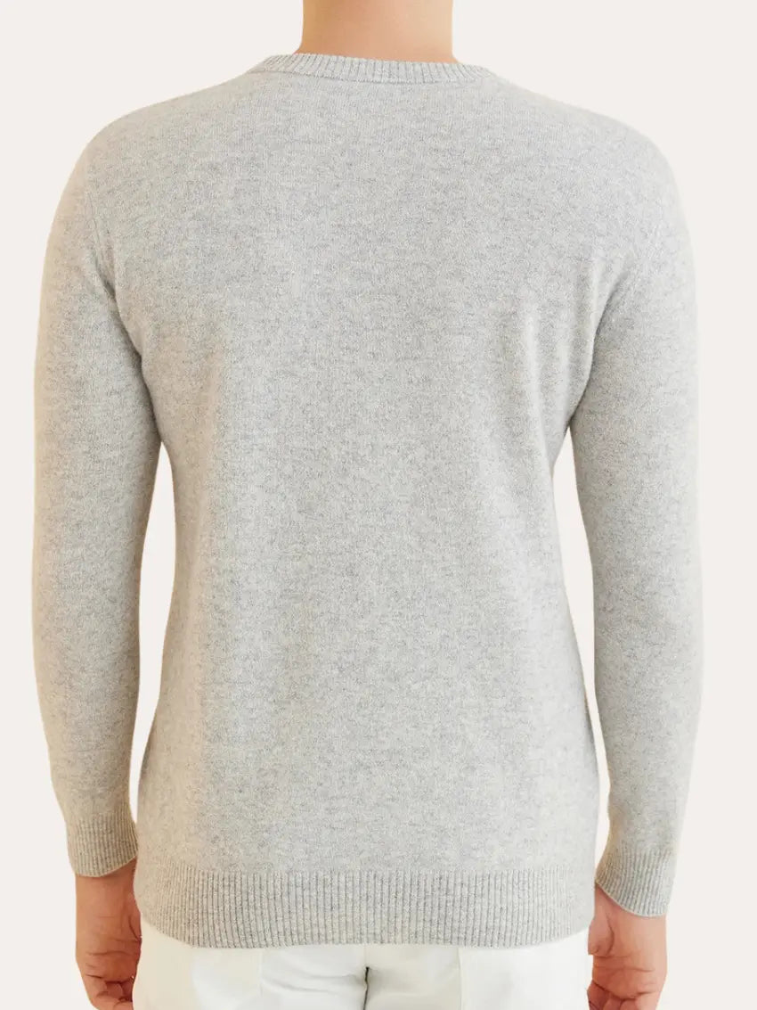 Signature Cashmere Sweater – Light Grey