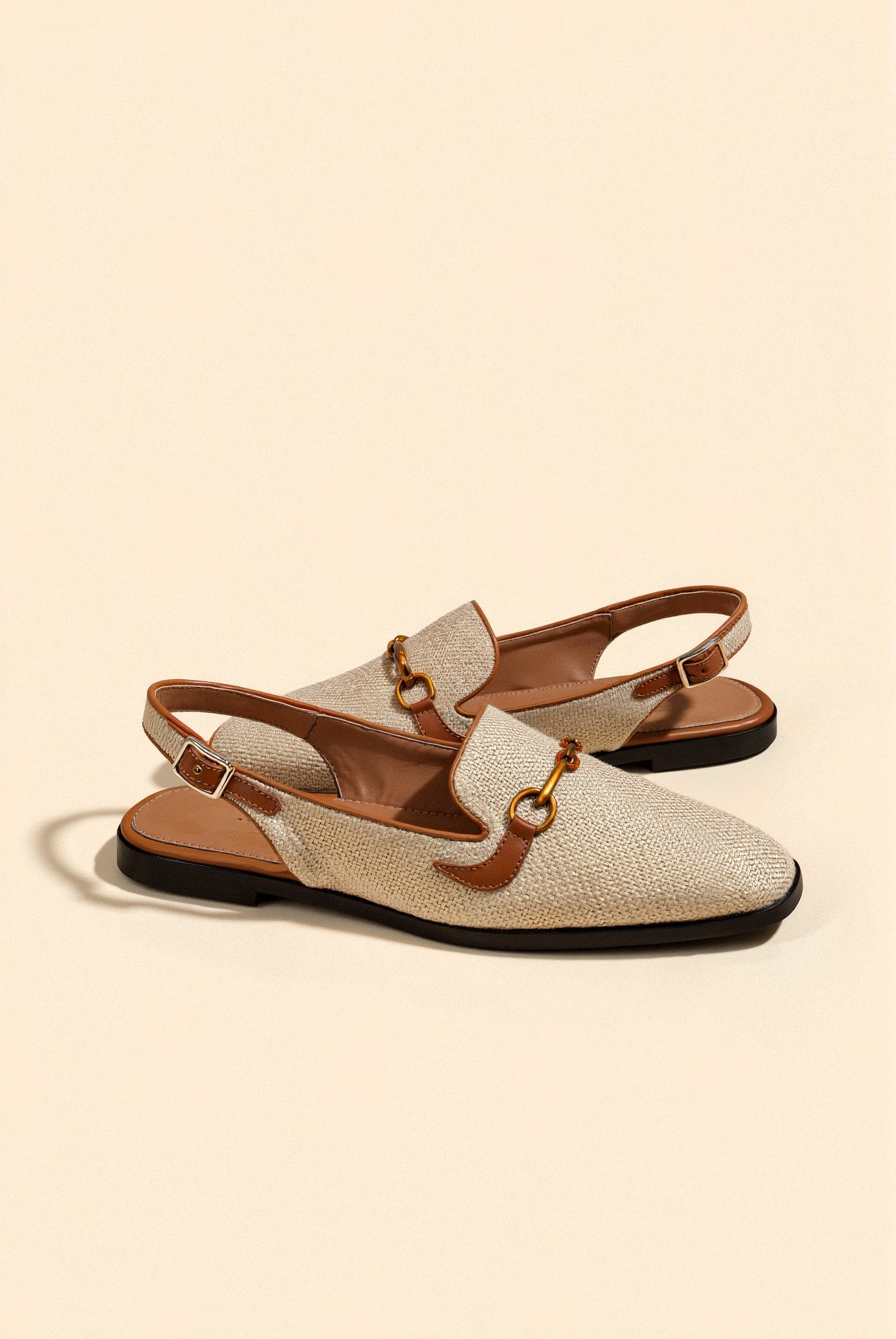 Old Money Women's Metallic Buckle Chic Decor Flat Sandals