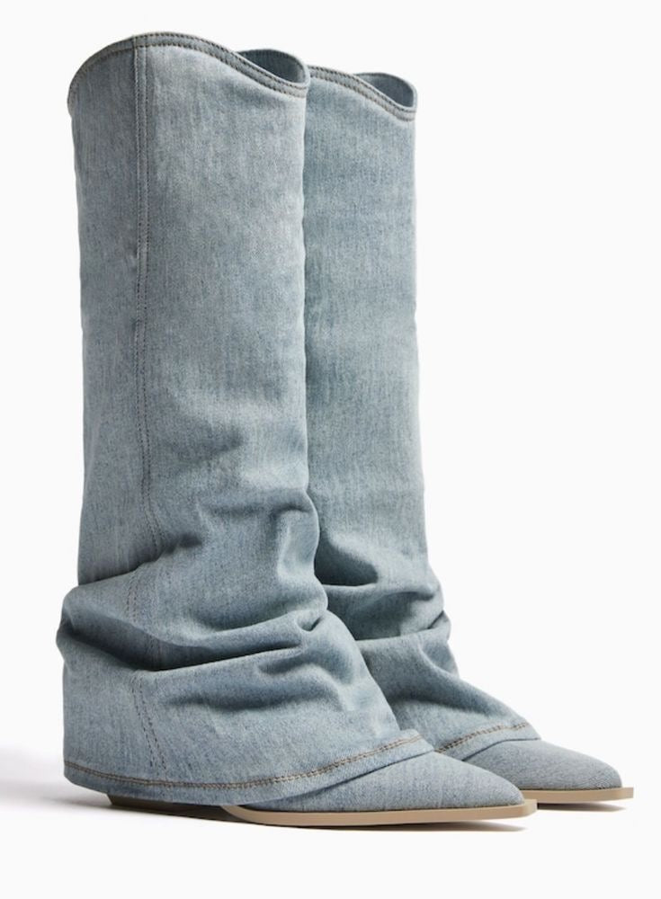 Laura - Denim Cowboy Boots