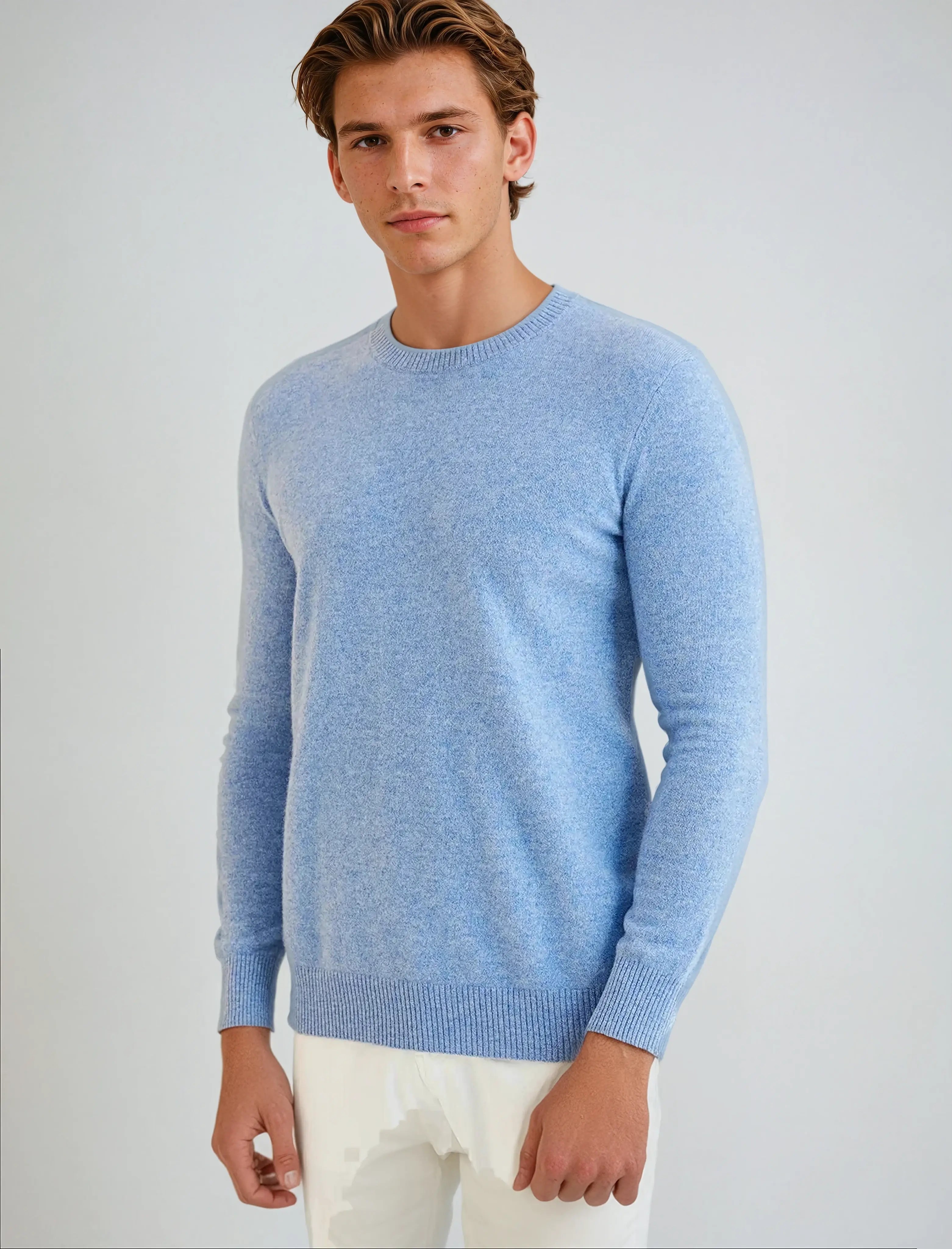 Signature Cashmere Sweater – Light Blue