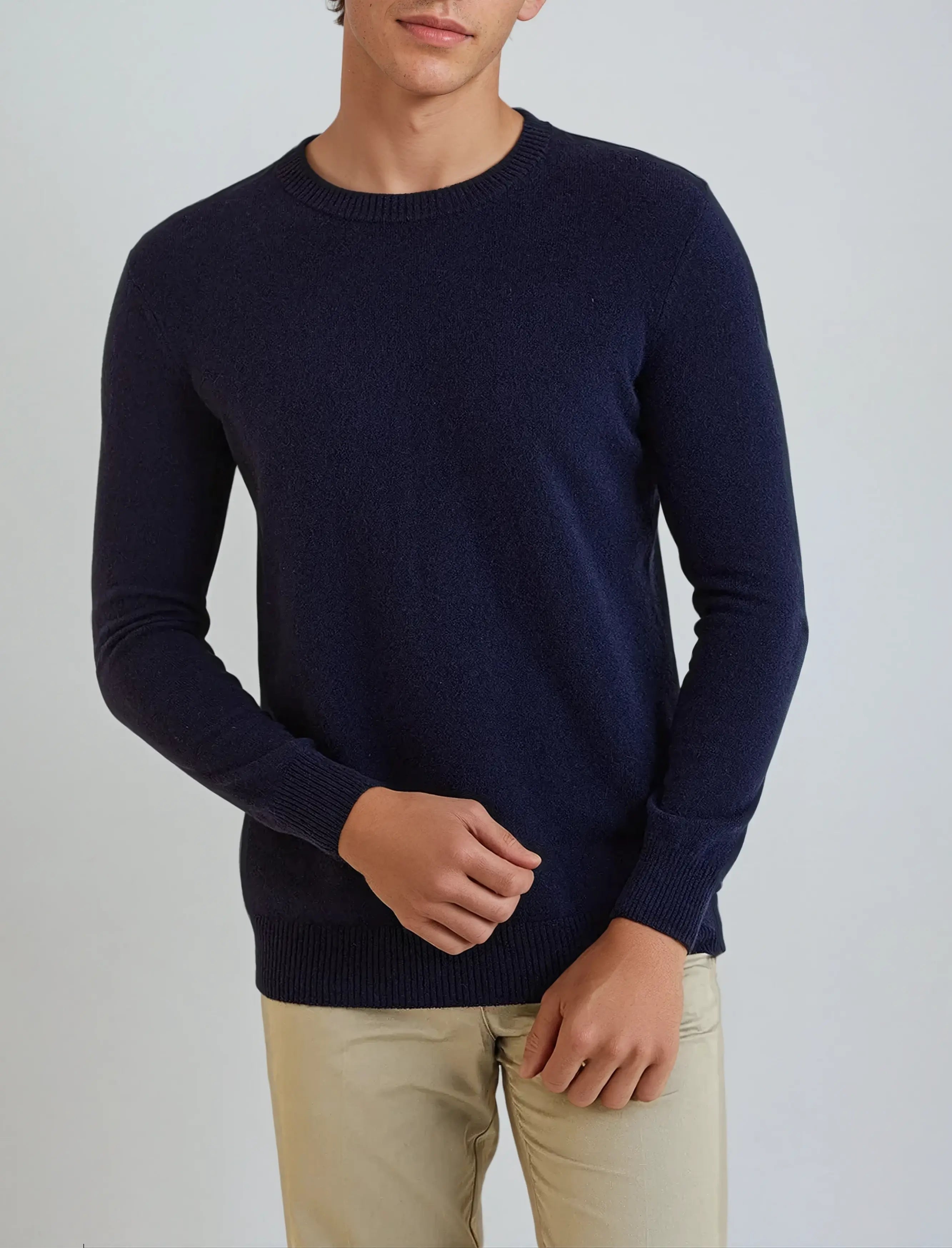 Signature Cashmere Sweater – Navy Blue