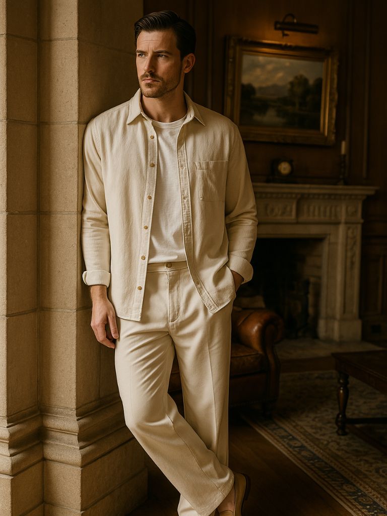 Casual Solid Corduroy Shirt - Cross & Crown