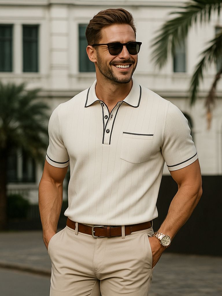 Old Money Knit Polo Shirt - Cross & Crown