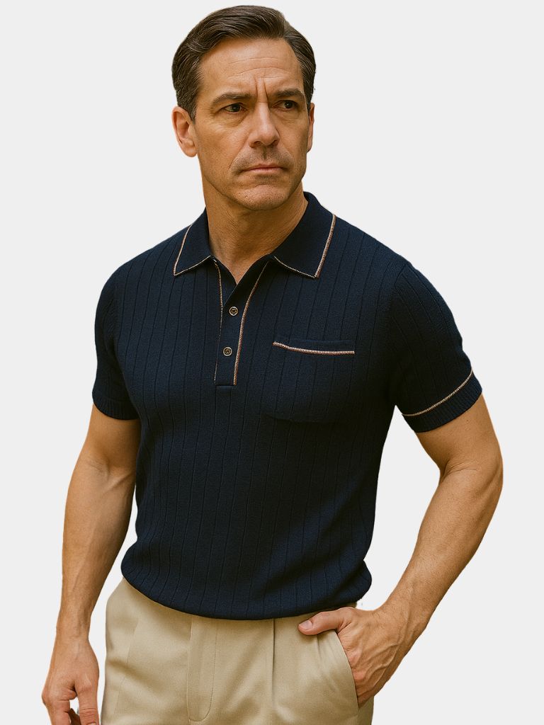 Old Money Knit Polo Shirt - Cross & Crown