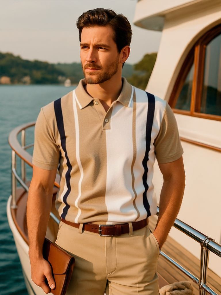 Retro Stripe Polo