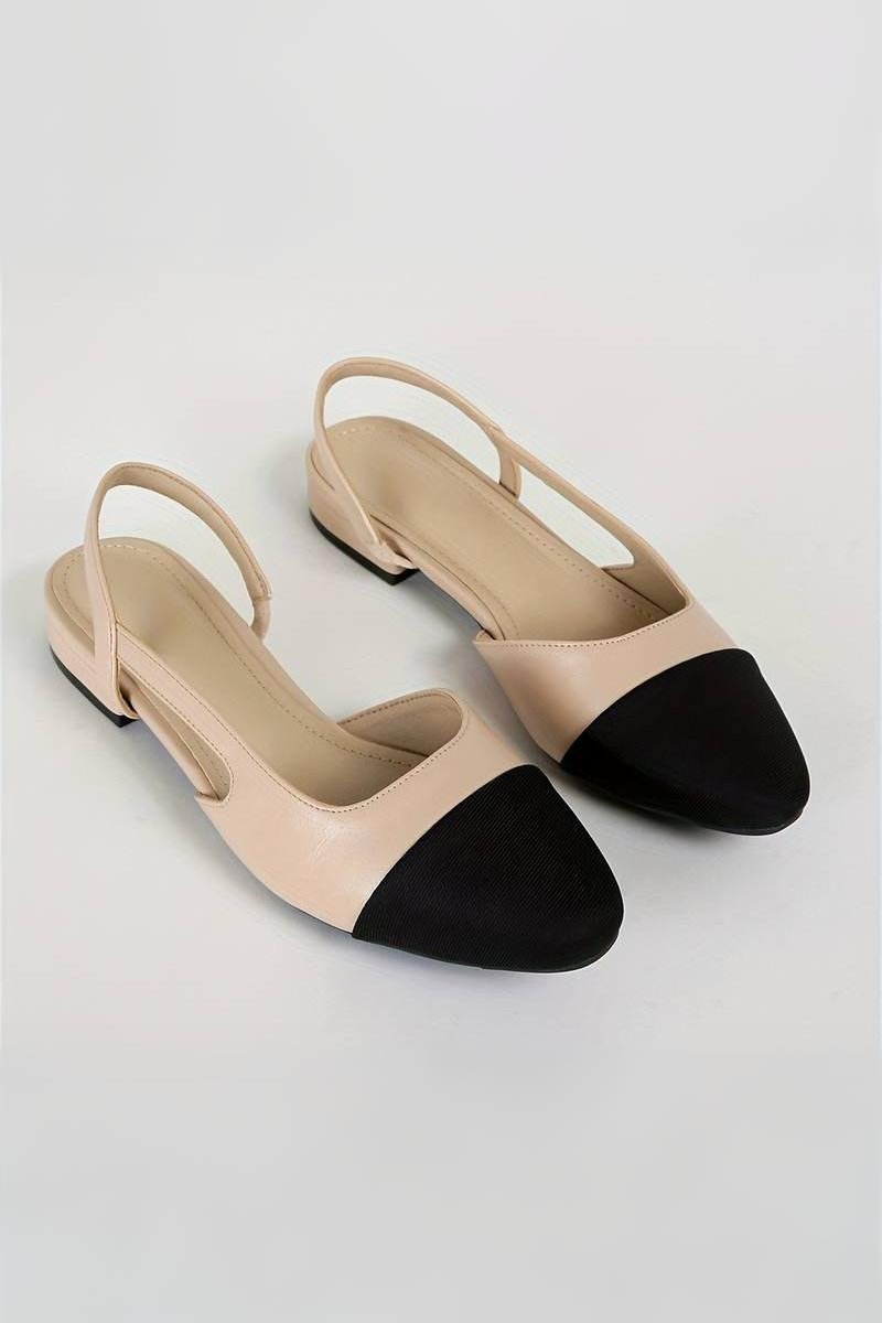 Old Money Women's Contrast Color Elegant Ankle Strap Chunky Low Heel Shoes