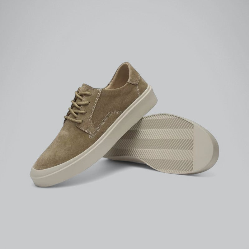 Valenti | Sand Leather Suede Height Shoes - Formal Business Sneakers