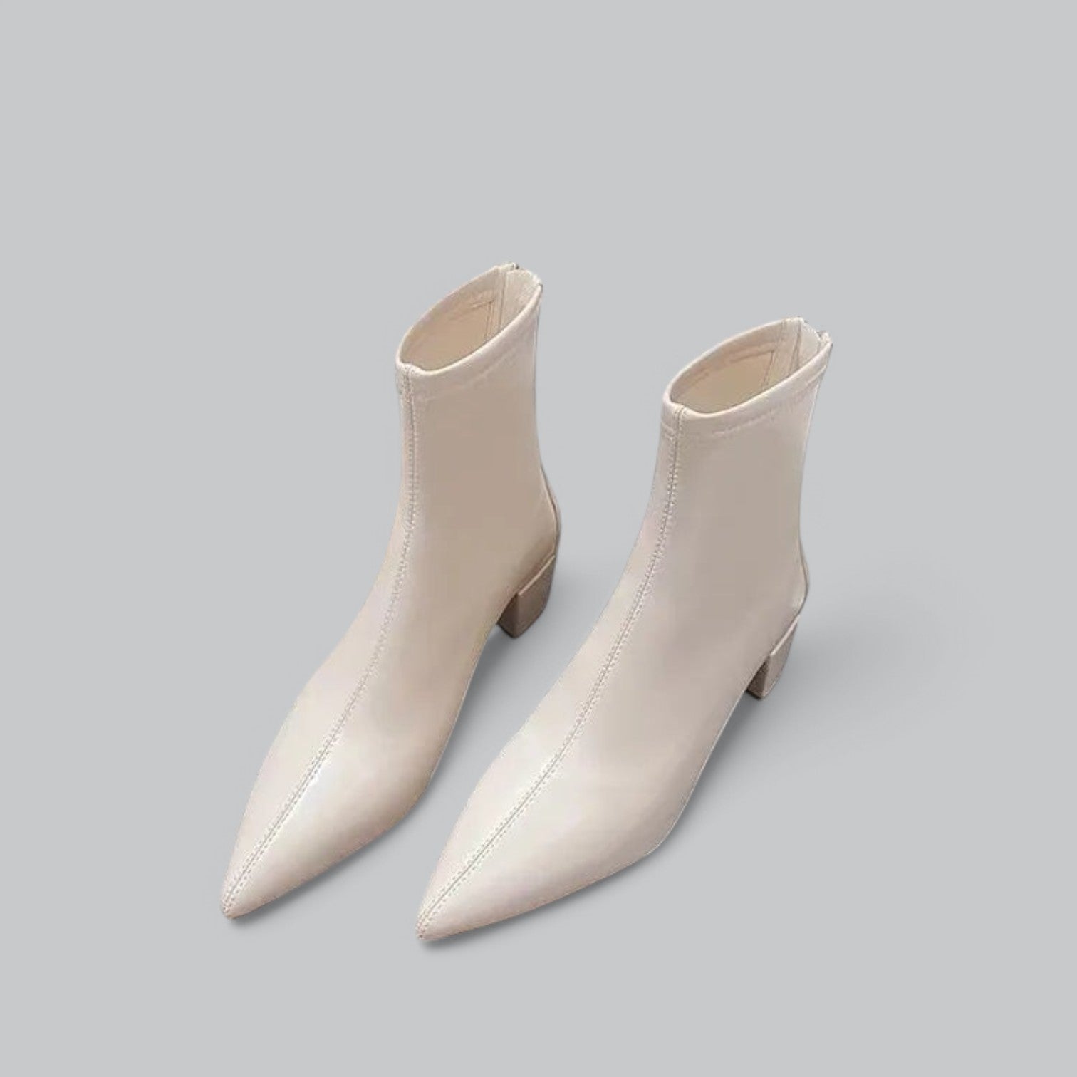 Valenti | Elegant Ankle Boots Block Heel Back Zip