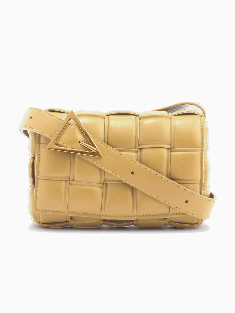 - Woven Padded Leather Bag