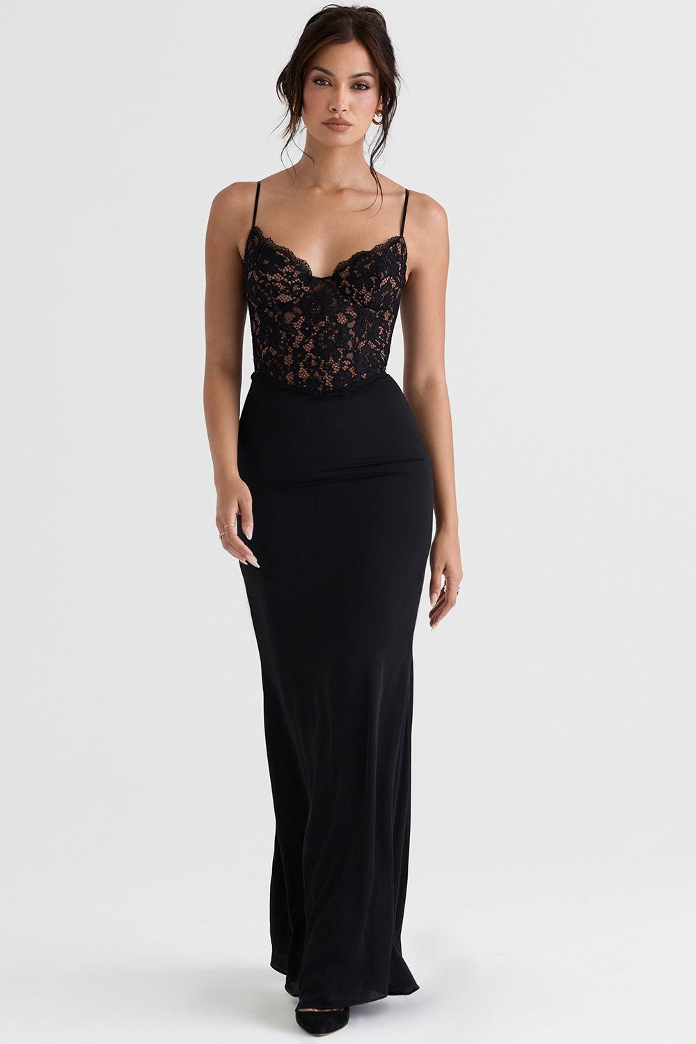 Milano Di Classe® | Black Corset Maxi Dress