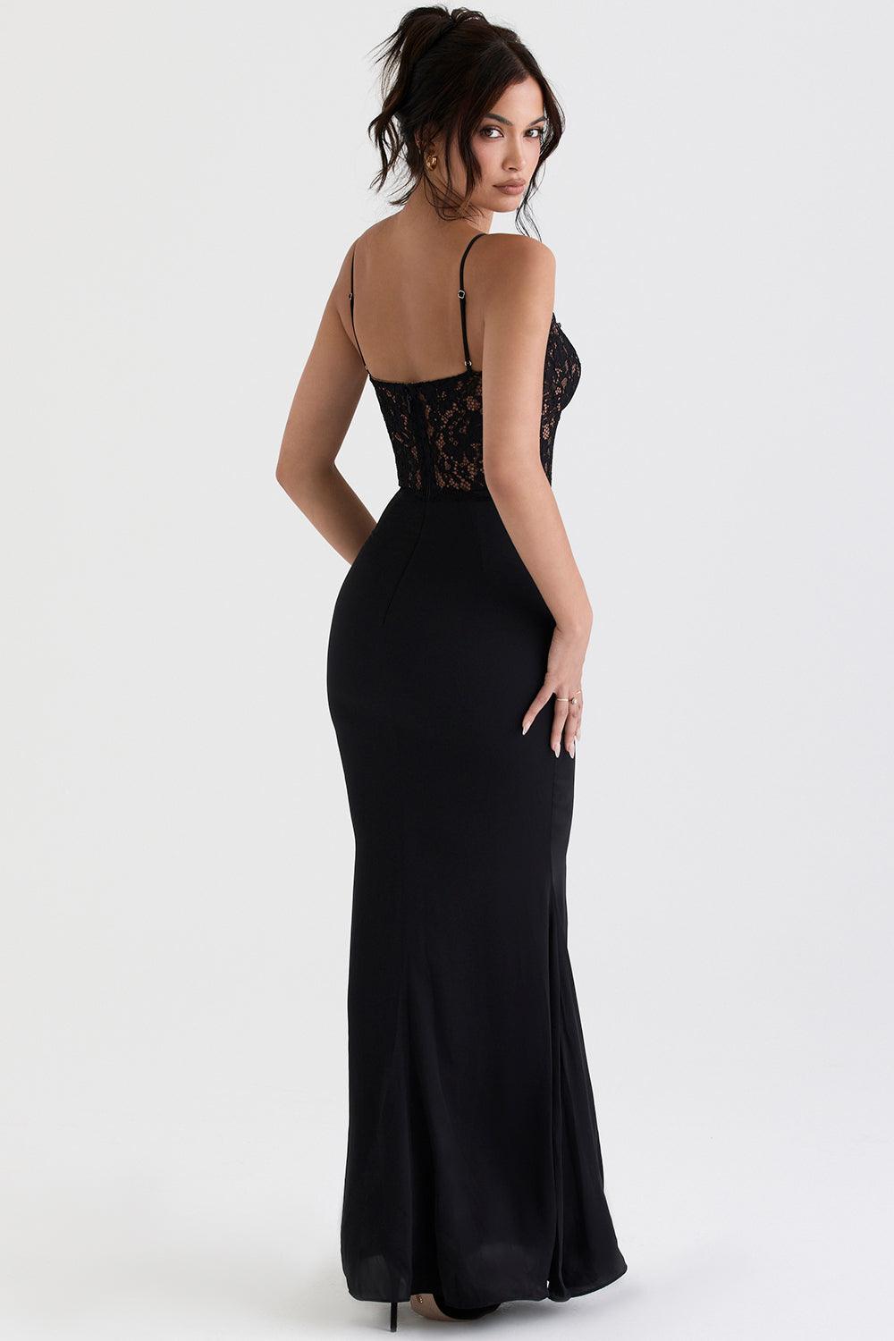 Milano Di Classe® | Black Corset Maxi Dress