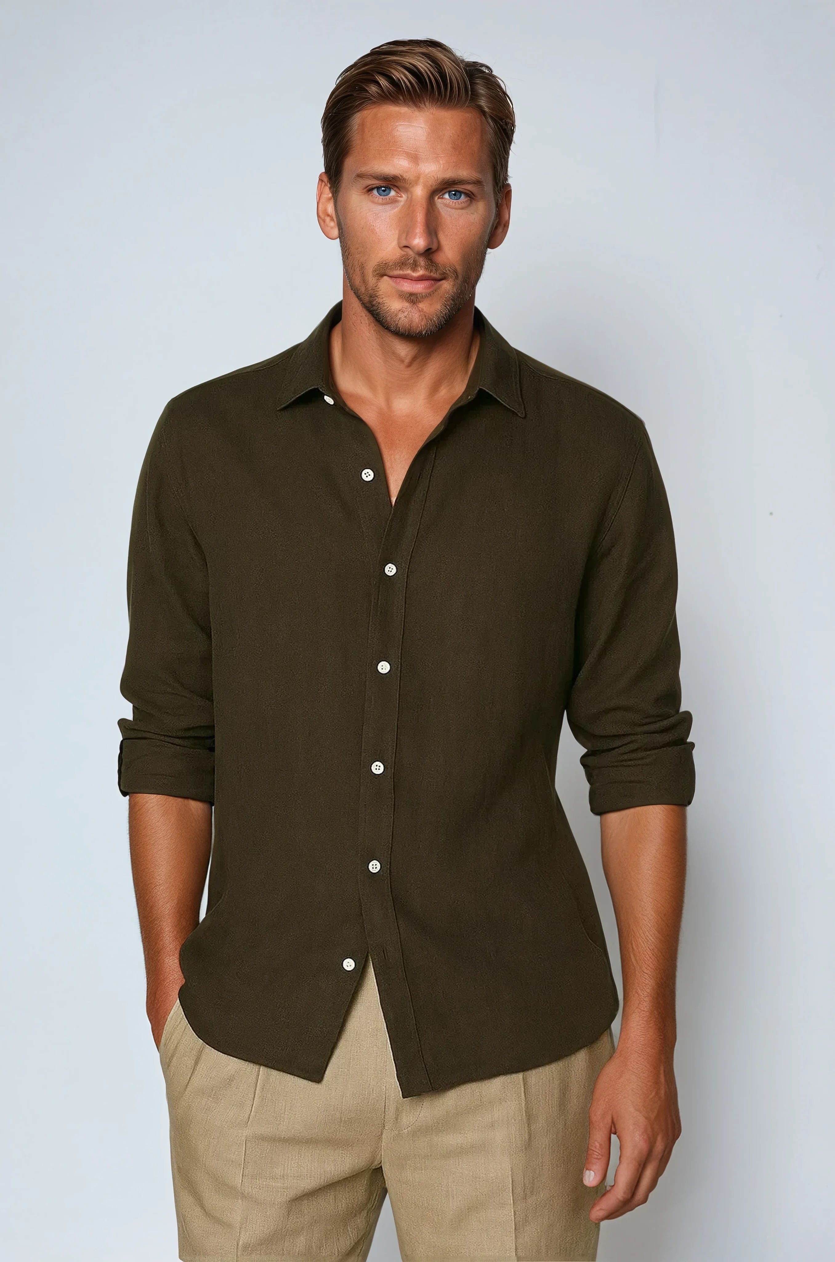 Essential Linen Shirt - Dark Brown