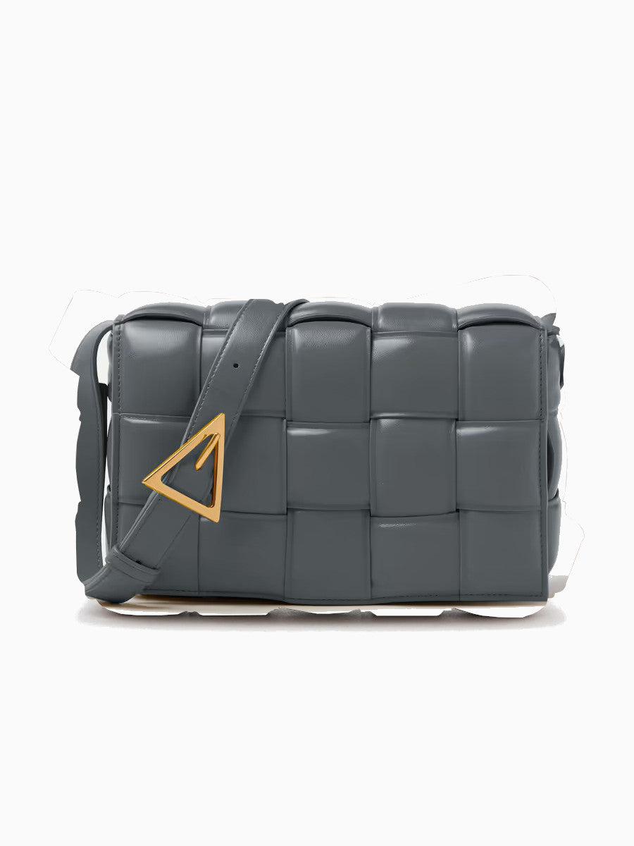 - Woven Padded Leather Bag