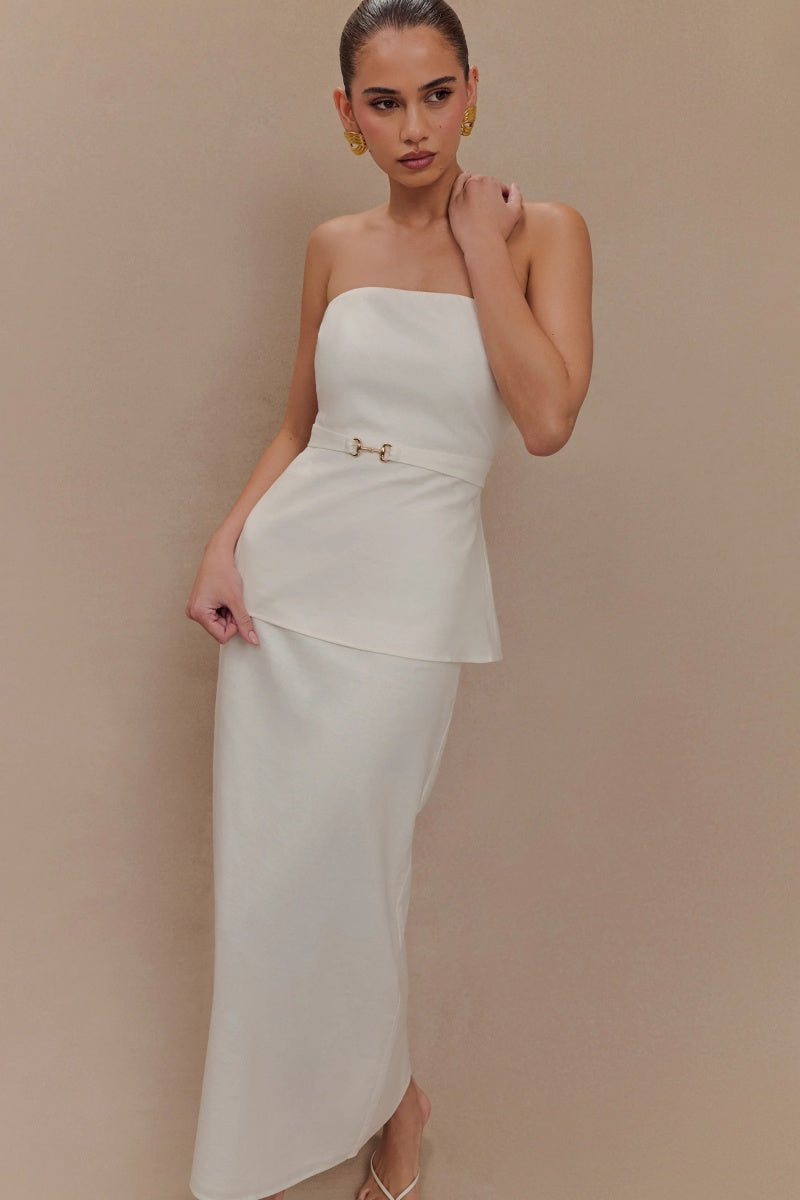 Elegant White Off-Shoulder Set
