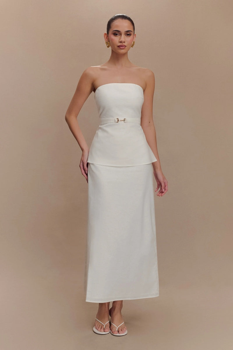 Elegant White Off-Shoulder Set