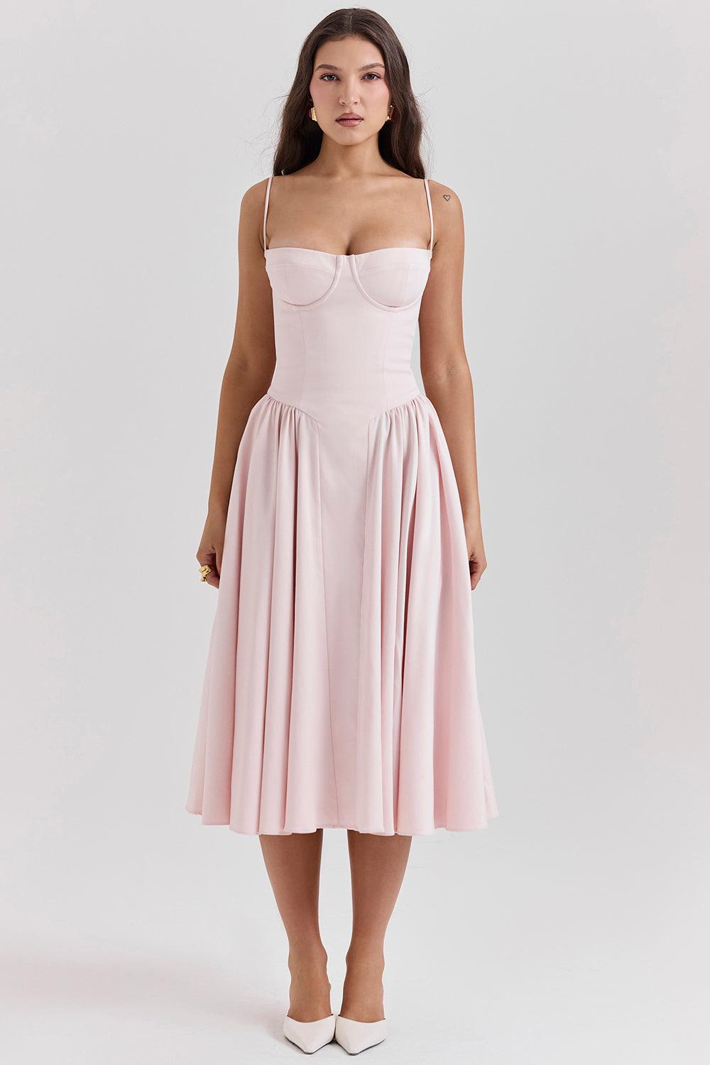 Milano Di Classe®| Twill Corset Midi Dress
