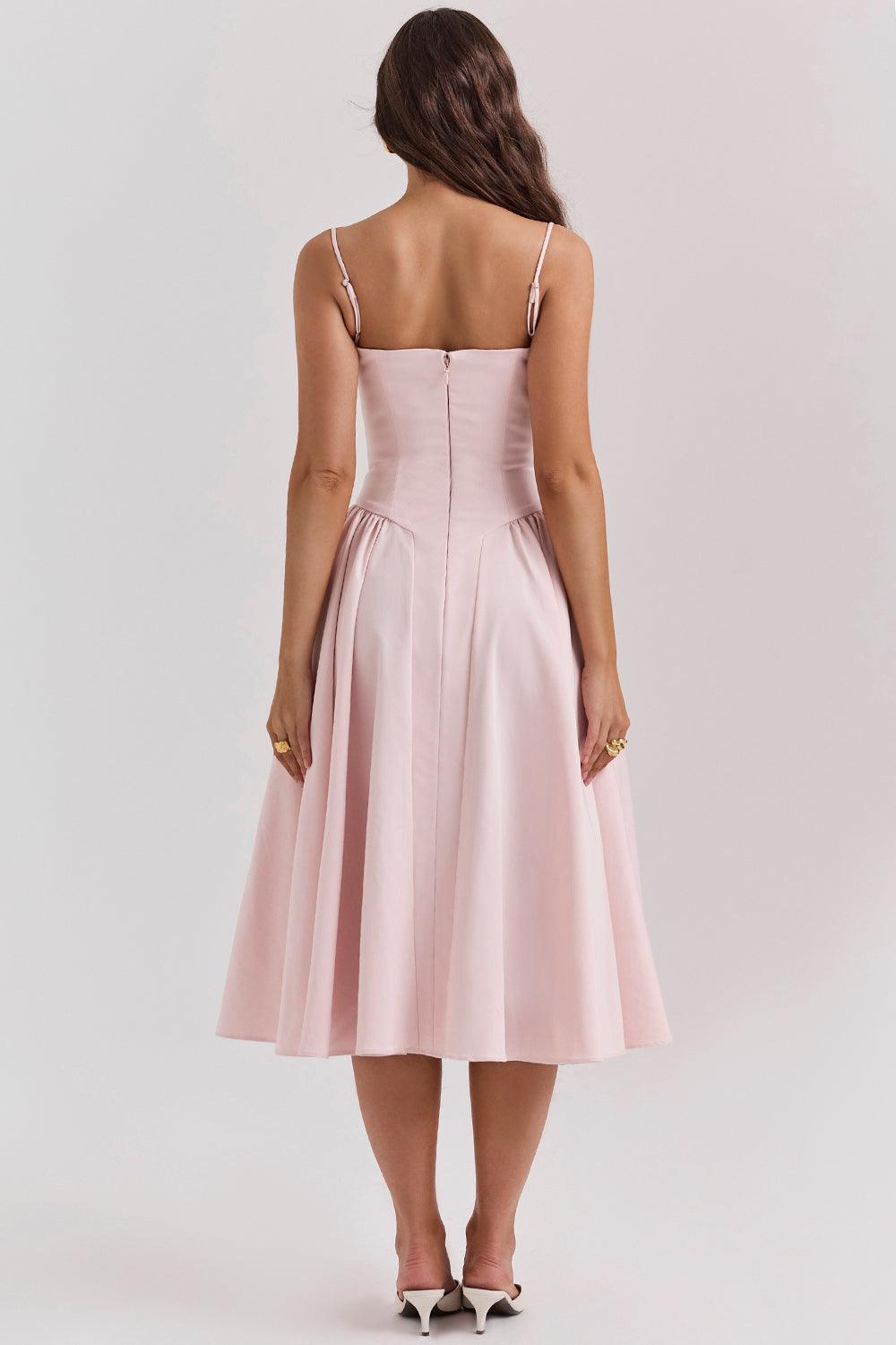 Milano Di Classe®| Twill Corset Midi Dress